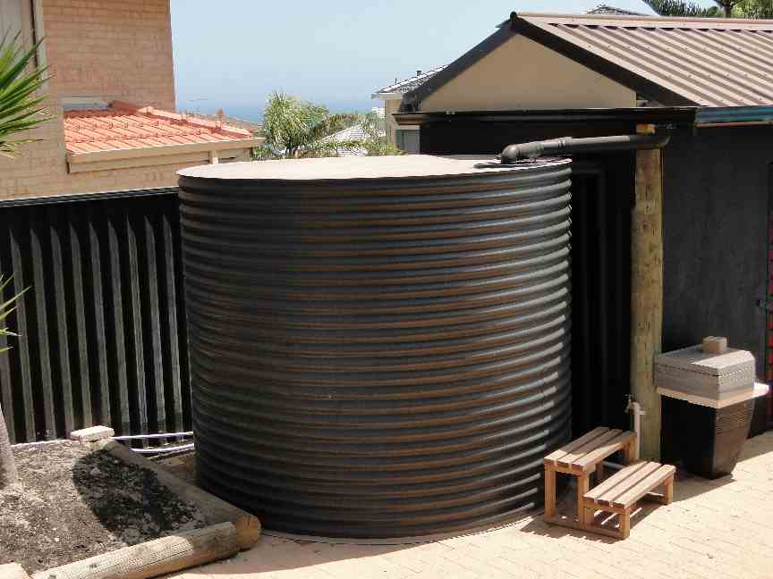 Painted round steel tank